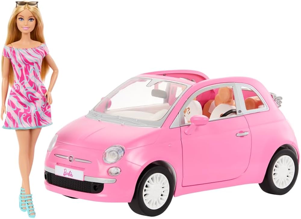 Mattel Barbie Fiat 500 with Doll