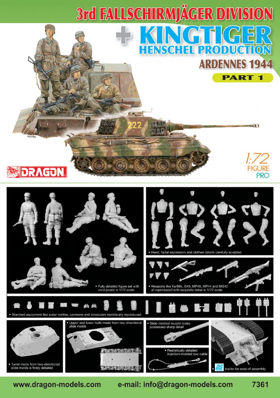 WW.II German Armed Forces The Third Descent Hunting Soldier Division w/king Tiger
