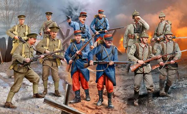 WWI German, UK, France Infantry Set