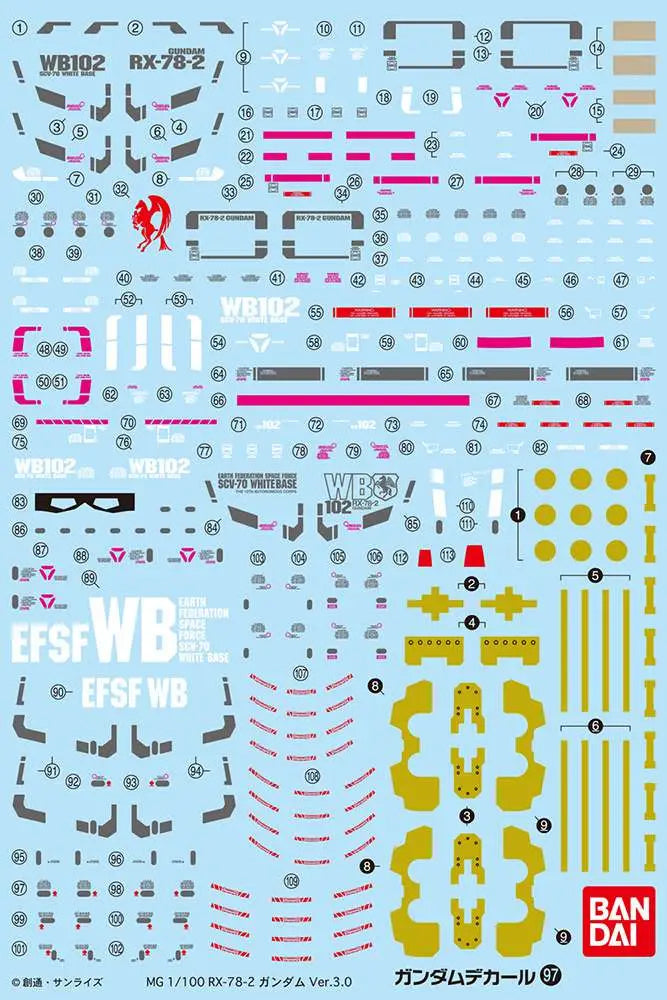 Gundam Decal MG for Gundam Ver.3.0