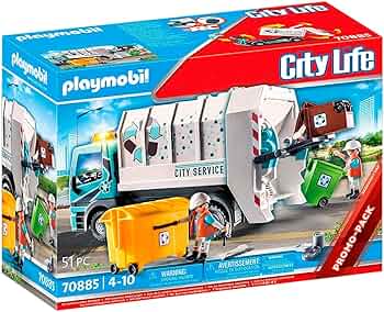 PLAYMOBIL City Life 70885 Camion smaltimento rifiuti con lampeggiante