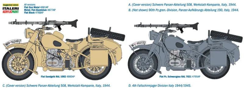 German Military Motorcycle with side car
