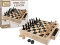 Dama Scacchi Tria in Legno