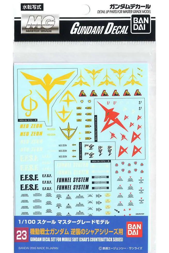 Gundam Decal (MG) for Char`s Strike Back Series
