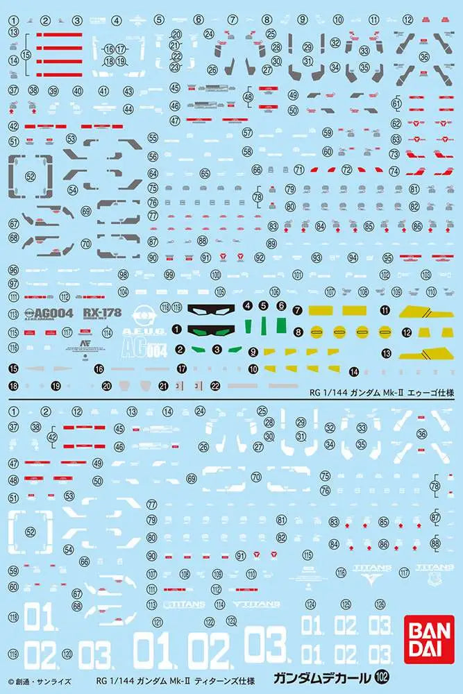 Gundam Decal RG for Gundam MK-II Bandai