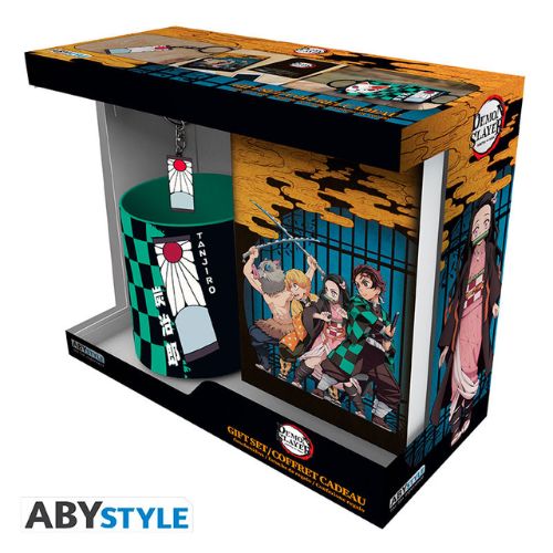 DEMON SLAYER - Pck Mug320ml + Keyring + Cahier "Tanjiro"