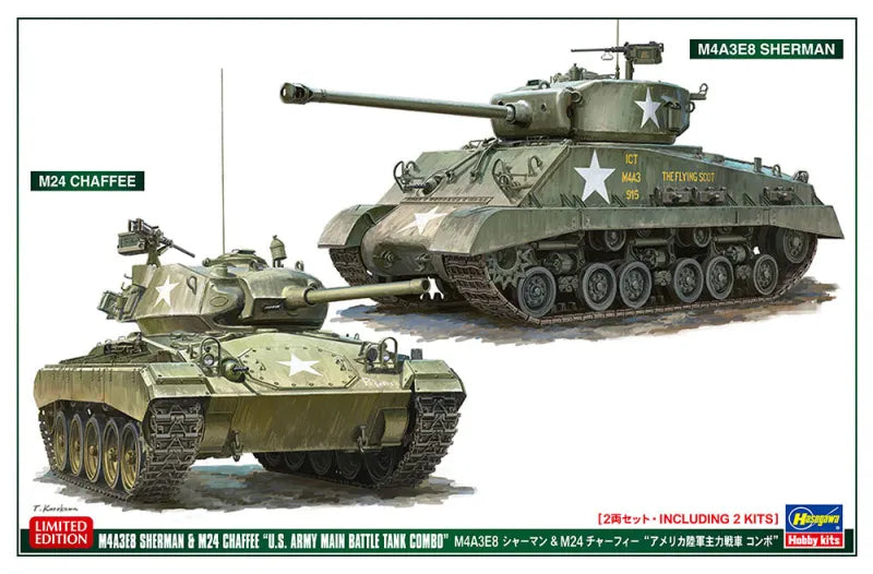 M4A3E8 SHERMAN & M24 CHAFFEE 2 Kits in box