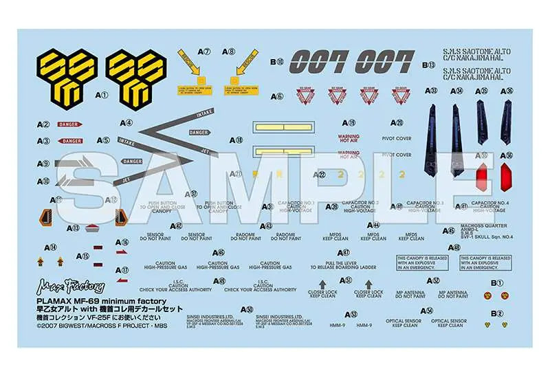Macrossf Plamax Mf-69 Alto With Decal Mk