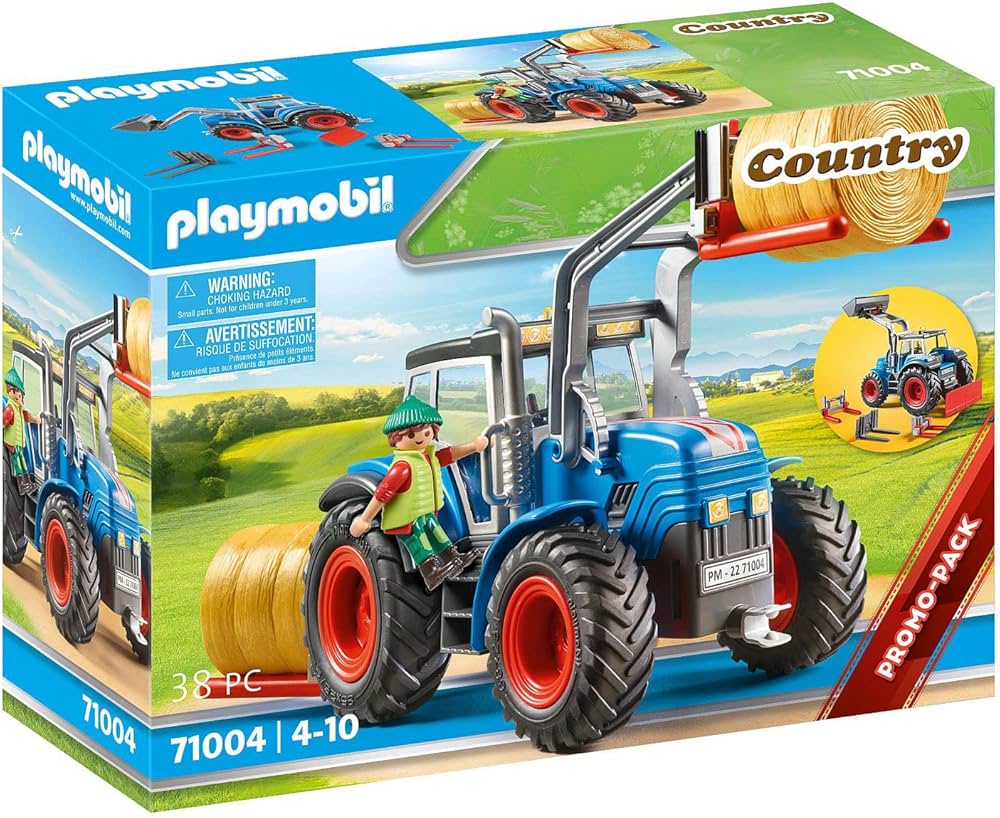 PLAYMOBIL Country 71004 Grande Trattore con Accessori e gancio di traino