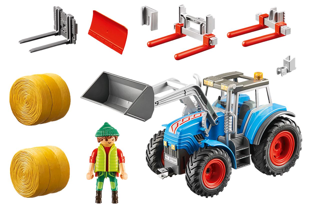PLAYMOBIL Country 71004 Grande Trattore con Accessori e gancio di traino