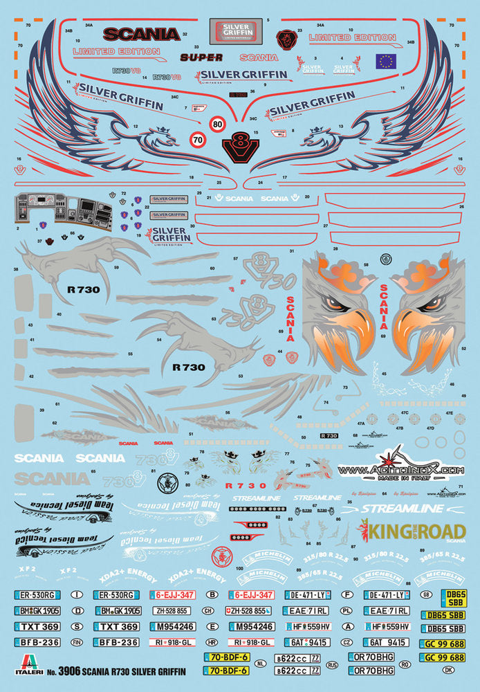 Scania R730 Streamline silver griffin