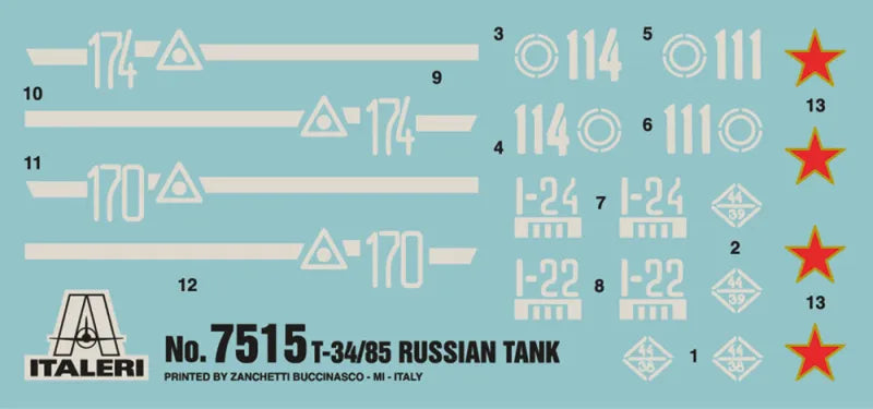 T-34/85 Russian Tank by Italeri