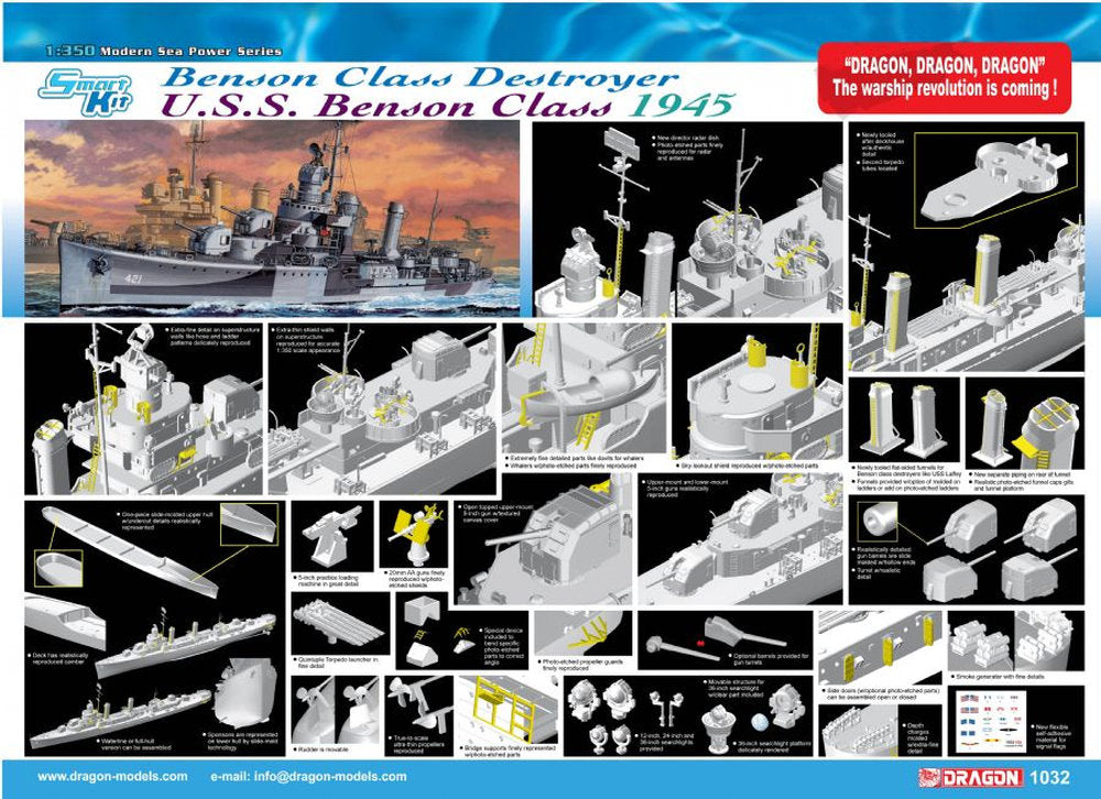 USS Benson class Destroyer Benson DD-421 1945