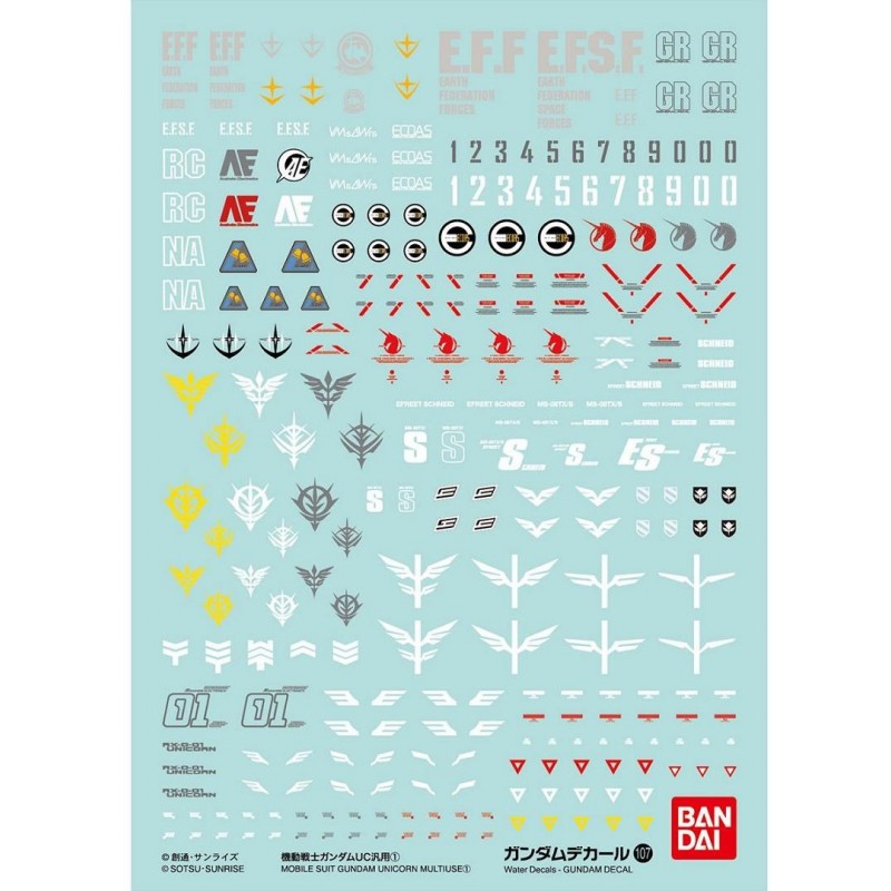 GUNDAM DECAL 107 GUNDAM UC 1