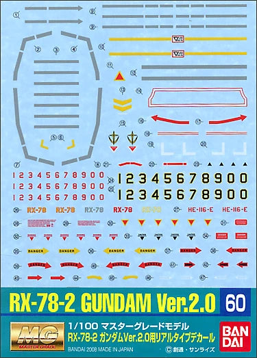 Gundam Decal for MG Gundam Ver.2.0 Real Type