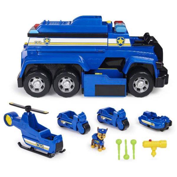 PAW Patrol Mega Camion della Polizia 5 in 1 di Chase con Luci ed Effetti Sonori