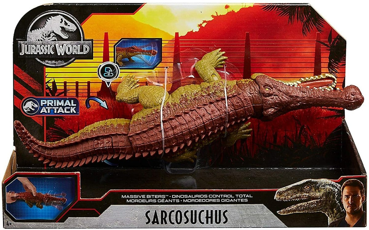 Jurassic World- Sarcosuchus Mega Morso, Dinosauro di Circa 40 cm