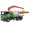 Set Camion per il trasporto di legna, con gru, benna prensile e 3 tronchi, serie Scania R