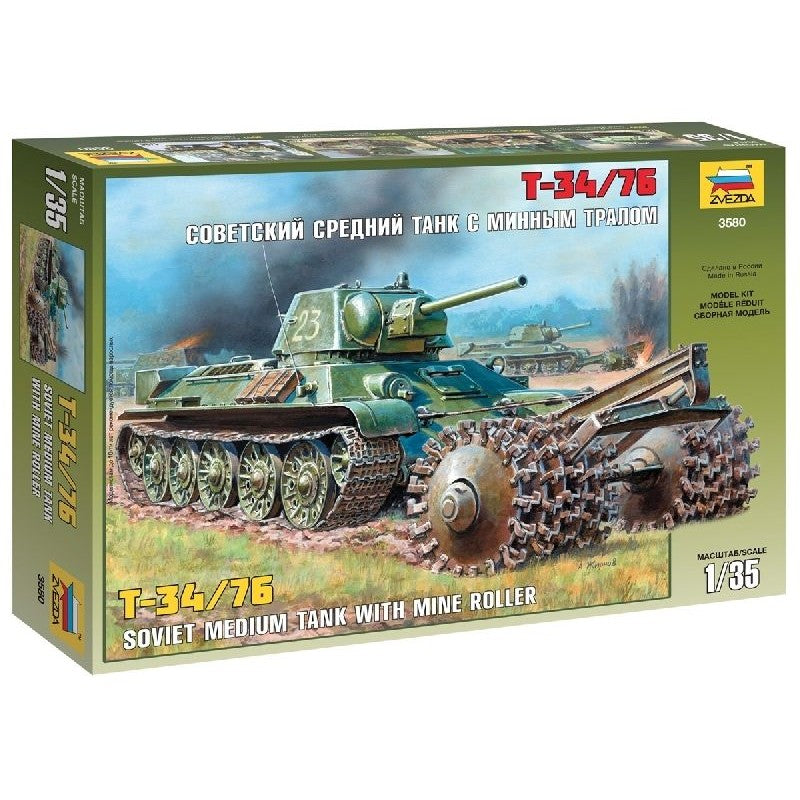 T-34/76 Soviet Tank with Mine Roller