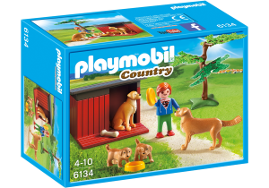 Golden Retrievers with Toy Playmobil